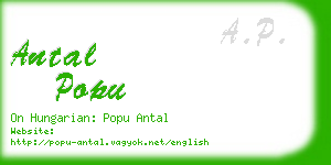 antal popu business card